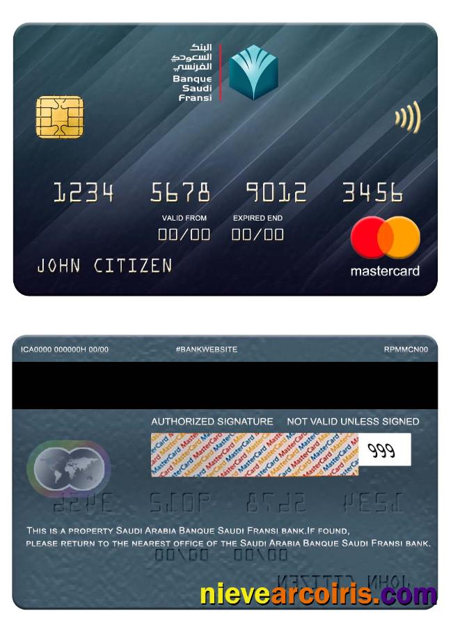 Saudi Arabia Banque Saudi Fransi bank mastercard